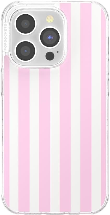 image:imagePopSockets iPhone 13 Phone Case with MagSafe Wireless Charging Compatible Checkered Blush GinghamClub Stripe Pink