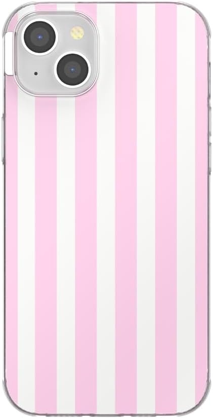 image:imagePopSockets iPhone 13 Phone Case with MagSafe Wireless Charging Compatible Checkered Blush GinghamClub Stripe Pink