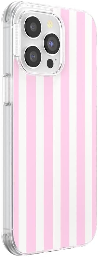 image:imagePopSockets iPhone 13 Phone Case with MagSafe Wireless Charging Compatible Checkered Blush GinghamClub Stripe Pink