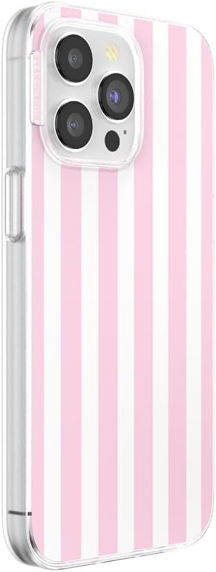 image:imagePopSockets iPhone 13 Phone Case with MagSafe Wireless Charging Compatible Checkered Blush GinghamClub Stripe Pink