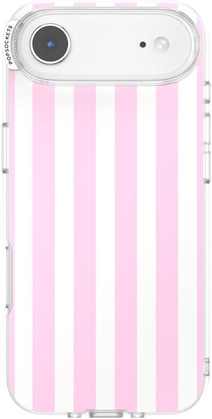 image:imagePopSockets iPhone 13 Phone Case with MagSafe Wireless Charging Compatible Checkered Blush GinghamClub Stripe Pink