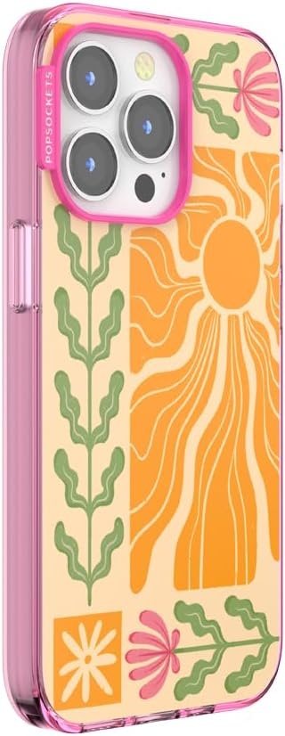 image:imagePopSockets iPhone 13 Phone Case with MagSafe Wireless Charging Compatible Checkered Blush GinghamDesert Mosaic