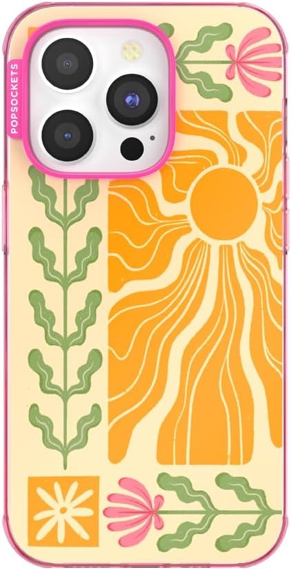 image:imagePopSockets iPhone 13 Phone Case with MagSafe Wireless Charging Compatible Checkered Blush GinghamDesert Mosaic