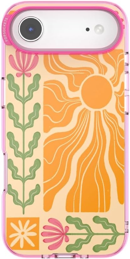 image:imagePopSockets iPhone 13 Phone Case with MagSafe Wireless Charging Compatible Checkered Blush GinghamDesert Mosaic