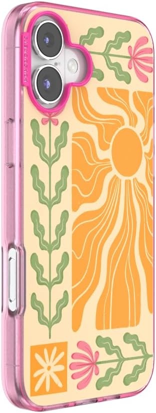 image:imagePopSockets iPhone 13 Phone Case with MagSafe Wireless Charging Compatible Checkered Blush GinghamDesert Mosaic