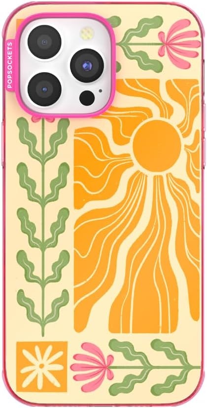 image:imagePopSockets iPhone 13 Phone Case with MagSafe Wireless Charging Compatible Checkered Blush GinghamDesert Mosaic