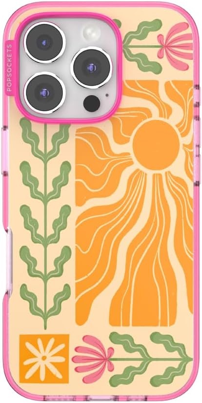 image:imagePopSockets iPhone 13 Phone Case with MagSafe Wireless Charging Compatible Checkered Blush GinghamDesert Mosaic