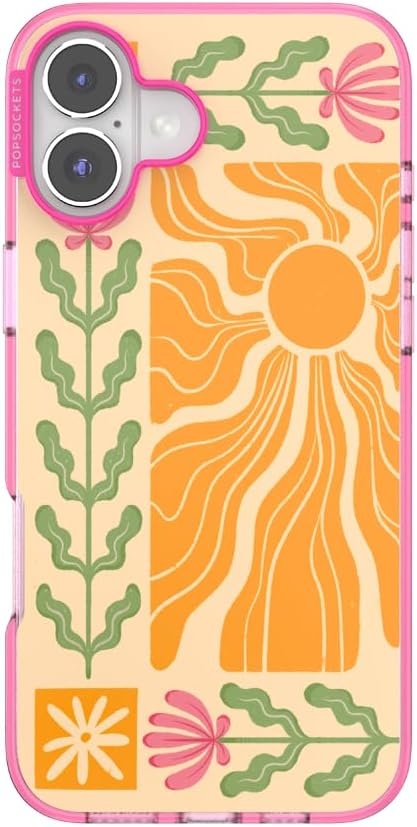 image:imagePopSockets iPhone 13 Phone Case with MagSafe Wireless Charging Compatible Checkered Blush GinghamDesert Mosaic