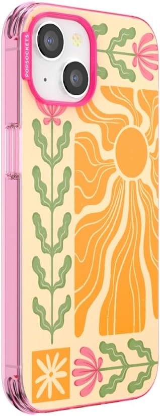 image:imagePopSockets iPhone 13 Phone Case with MagSafe Wireless Charging Compatible Checkered Blush GinghamDesert Mosaic