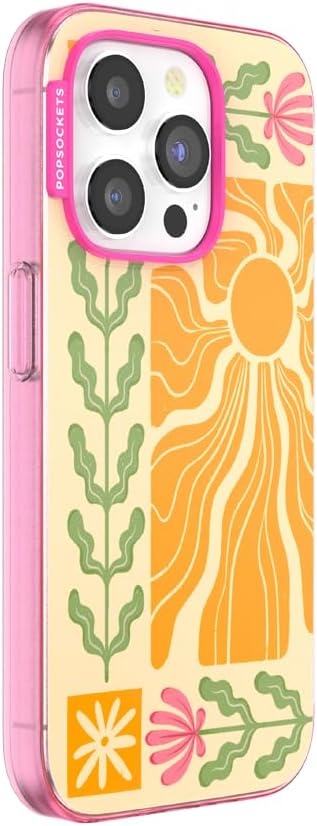 image:imagePopSockets iPhone 13 Phone Case with MagSafe Wireless Charging Compatible Checkered Blush GinghamDesert Mosaic