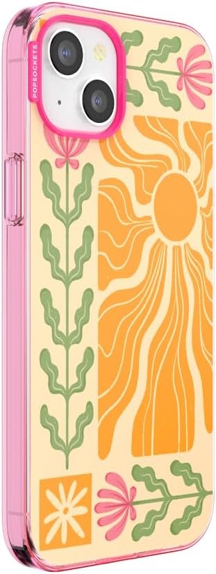 image:imagePopSockets iPhone 13 Phone Case with MagSafe Wireless Charging Compatible Checkered Blush GinghamDesert Mosaic