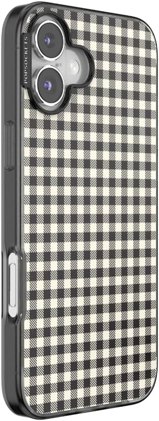 image:imagePopSockets iPhone 13 Phone Case with MagSafe Wireless Charging Compatible Checkered Blush GinghamGingham