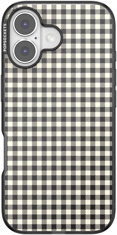 image:imagePopSockets iPhone 13 Phone Case with MagSafe Wireless Charging Compatible Checkered Blush GinghamGingham