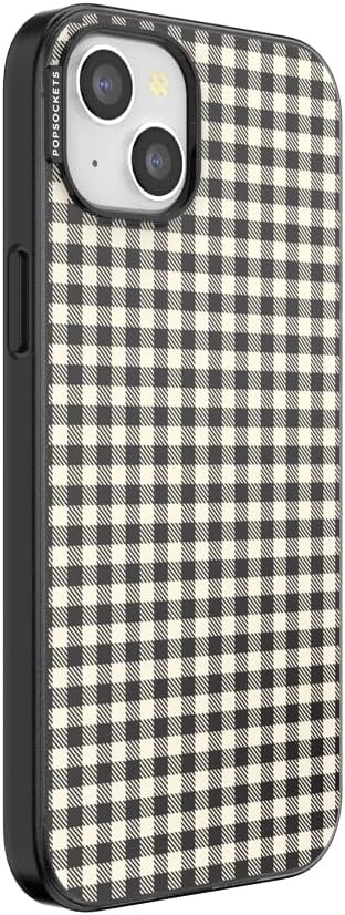 image:imagePopSockets iPhone 13 Phone Case with MagSafe Wireless Charging Compatible Checkered Blush GinghamGingham
