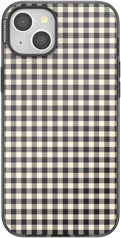 image:imagePopSockets iPhone 13 Phone Case with MagSafe Wireless Charging Compatible Checkered Blush GinghamGingham