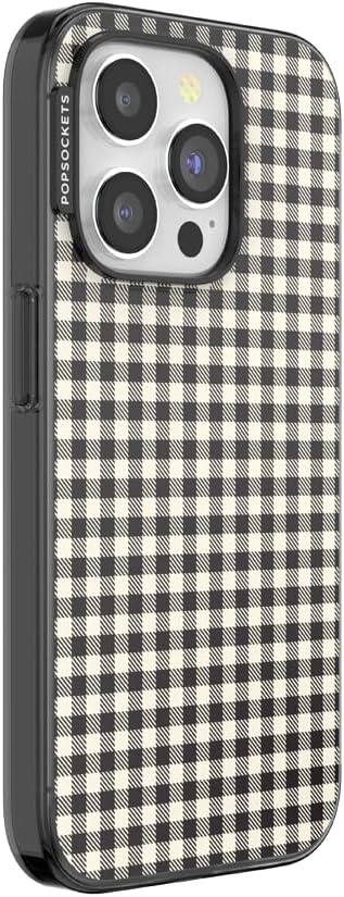 image:imagePopSockets iPhone 13 Phone Case with MagSafe Wireless Charging Compatible Checkered Blush GinghamGingham
