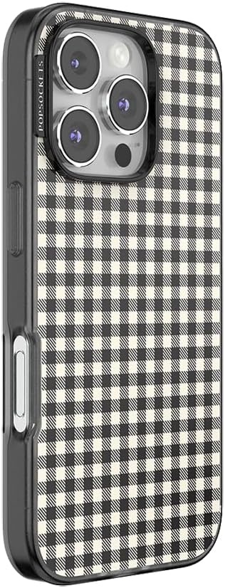 image:imagePopSockets iPhone 13 Phone Case with MagSafe Wireless Charging Compatible Checkered Blush GinghamGingham