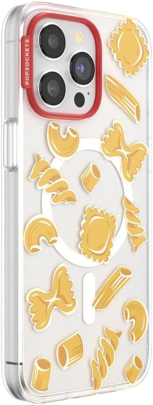 image:imagePopSockets iPhone 13 Phone Case with MagSafe Wireless Charging Compatible Checkered Blush GinghamPasta Pasta