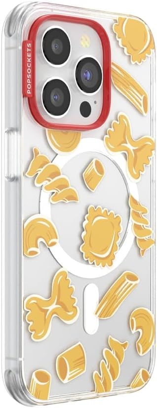 image:imagePopSockets iPhone 13 Phone Case with MagSafe Wireless Charging Compatible Checkered Blush GinghamPasta Pasta