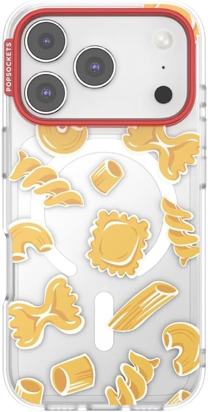 image:imagePopSockets iPhone 13 Phone Case with MagSafe Wireless Charging Compatible Checkered Blush GinghamPasta Pasta