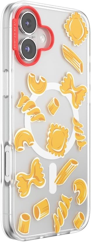 image:imagePopSockets iPhone 13 Phone Case with MagSafe Wireless Charging Compatible Checkered Blush GinghamPasta Pasta