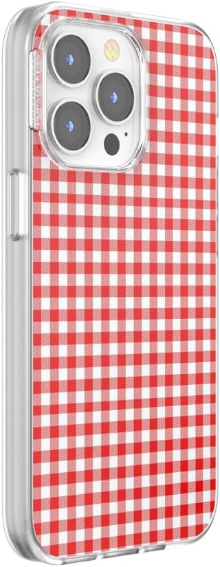 image:imagePopSockets iPhone 13 Phone Case with MagSafe Wireless Charging Compatible Checkered Blush GinghamRed Gingham