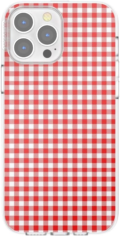 image:imagePopSockets iPhone 13 Phone Case with MagSafe Wireless Charging Compatible Checkered Blush GinghamRed Gingham