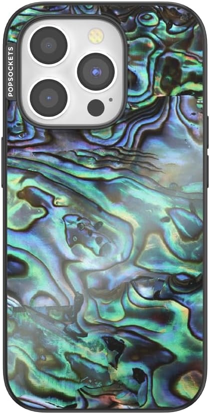 image:imagePopSockets iPhone 13 Pro Max Phone Case with MagSafe Wireless Charging Compatible Checkered Blush GinghamAlbalone