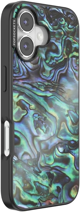 image:imagePopSockets iPhone 13 Pro Max Phone Case with MagSafe Wireless Charging Compatible Checkered Blush GinghamAlbalone