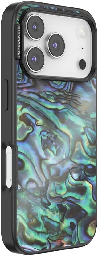 image:imagePopSockets iPhone 13 Pro Max Phone Case with MagSafe Wireless Charging Compatible Checkered Blush GinghamAlbalone