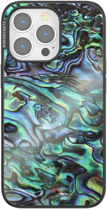 image:imagePopSockets iPhone 13 Pro Max Phone Case with MagSafe Wireless Charging Compatible Checkered Blush GinghamAlbalone