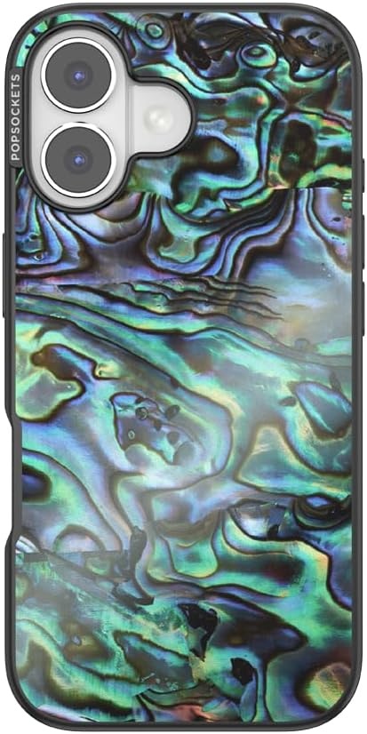 image:imagePopSockets iPhone 13 Pro Max Phone Case with MagSafe Wireless Charging Compatible Checkered Blush GinghamAlbalone
