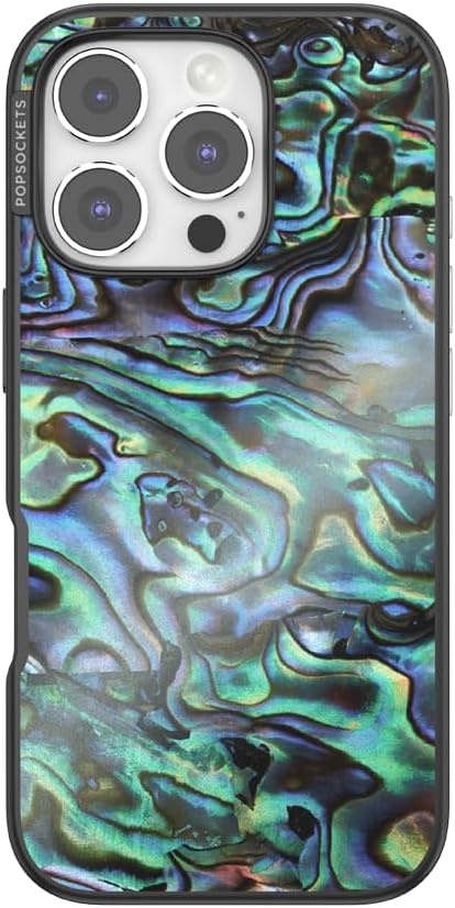 image:imagePopSockets iPhone 13 Pro Max Phone Case with MagSafe Wireless Charging Compatible Checkered Blush GinghamAlbalone