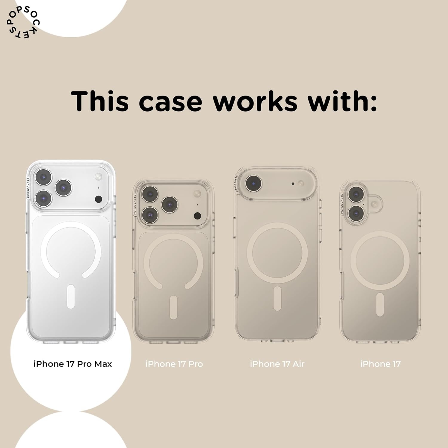 image:imagePopSockets iPhone 13 Pro Max Phone Case with MagSafe Wireless Charging Compatible Checkered Blush GinghamAlbalone