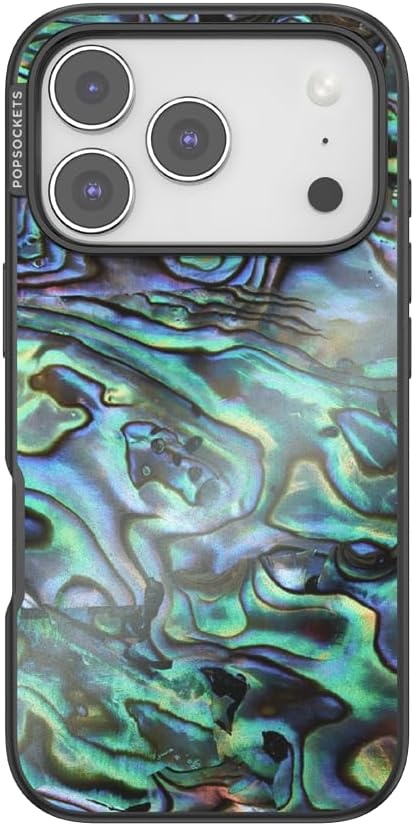 image:imagePopSockets iPhone 13 Pro Max Phone Case with MagSafe Wireless Charging Compatible Checkered Blush GinghamAlbalone