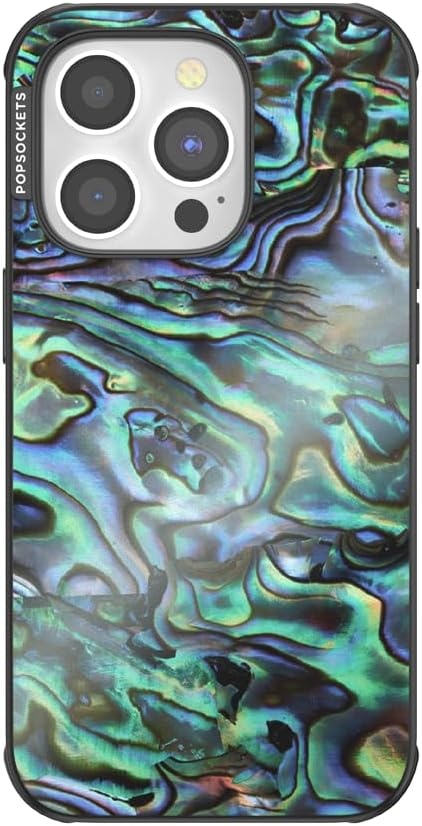 image:imagePopSockets iPhone 13 Pro Max Phone Case with MagSafe Wireless Charging Compatible Checkered Blush GinghamAlbalone