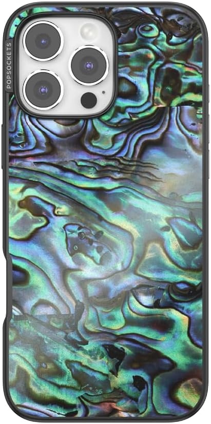 image:imagePopSockets iPhone 13 Pro Max Phone Case with MagSafe Wireless Charging Compatible Checkered Blush GinghamAlbalone