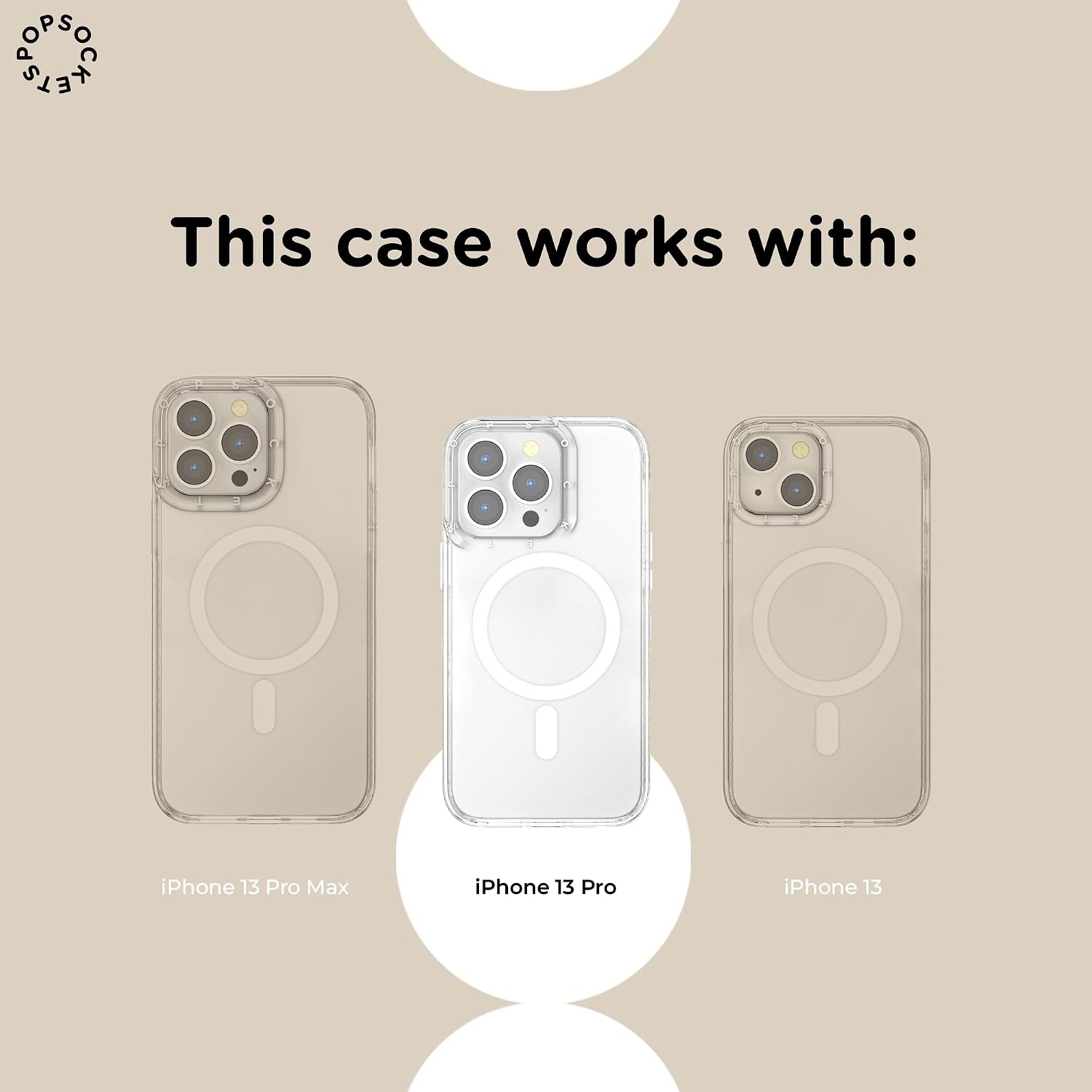 image:imagePopSockets iPhone 13 Pro Max Phone Case with MagSafe Wireless Charging Compatible Checkered Blush GinghamBuffalo Check