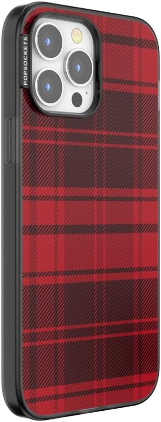 image:imagePopSockets iPhone 13 Pro Max Phone Case with MagSafe Wireless Charging Compatible Checkered Blush GinghamBuffalo Check