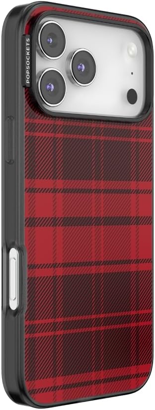 image:imagePopSockets iPhone 13 Pro Max Phone Case with MagSafe Wireless Charging Compatible Checkered Blush GinghamBuffalo Check