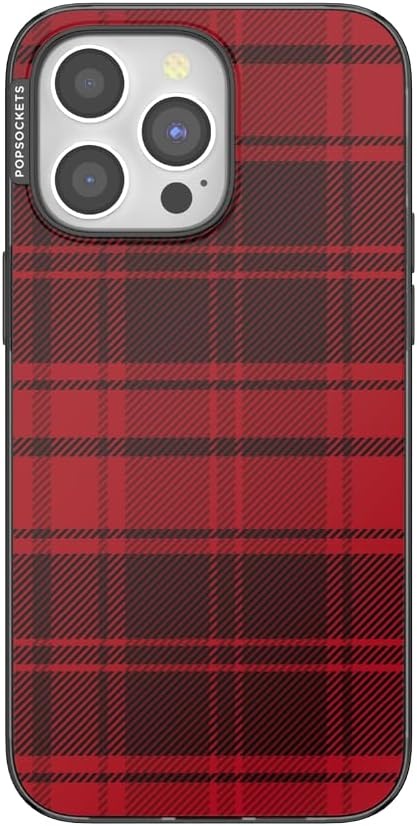 image:imagePopSockets iPhone 13 Pro Max Phone Case with MagSafe Wireless Charging Compatible Checkered Blush GinghamBuffalo Check