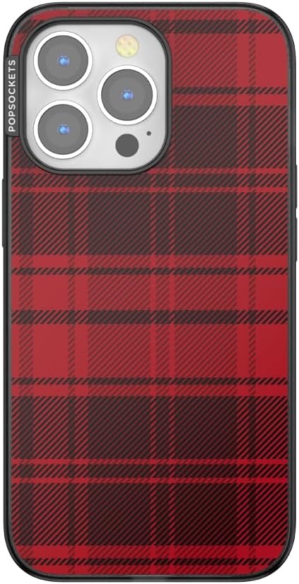image:imagePopSockets iPhone 13 Pro Max Phone Case with MagSafe Wireless Charging Compatible Checkered Blush GinghamBuffalo Check