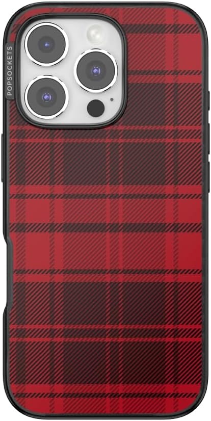 image:imagePopSockets iPhone 13 Pro Max Phone Case with MagSafe Wireless Charging Compatible Checkered Blush GinghamBuffalo Check