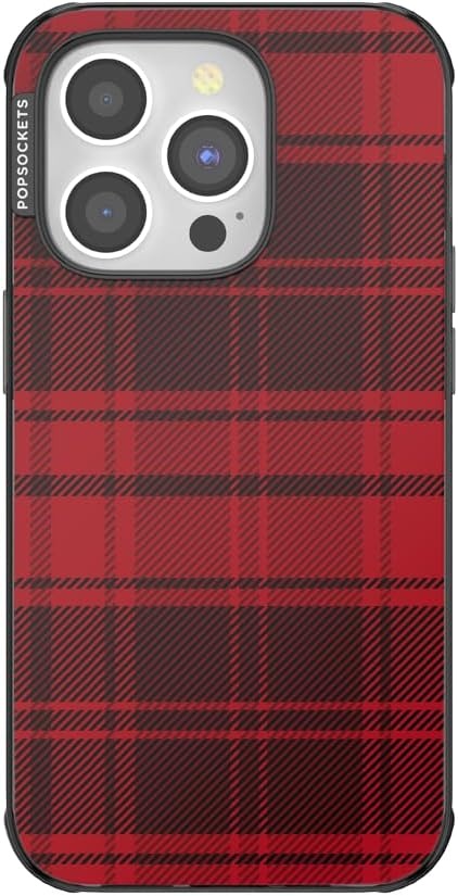 image:imagePopSockets iPhone 13 Pro Max Phone Case with MagSafe Wireless Charging Compatible Checkered Blush GinghamBuffalo Check