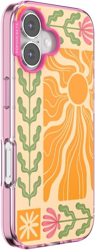 image:imagePopSockets iPhone 13 Pro Max Phone Case with MagSafe Wireless Charging Compatible Checkered Blush GinghamDesert Mosaic