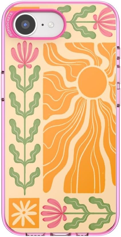 image:imagePopSockets iPhone 13 Pro Max Phone Case with MagSafe Wireless Charging Compatible Checkered Blush GinghamDesert Mosaic