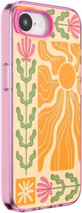 image:imagePopSockets iPhone 13 Pro Max Phone Case with MagSafe Wireless Charging Compatible Checkered Blush GinghamDesert Mosaic