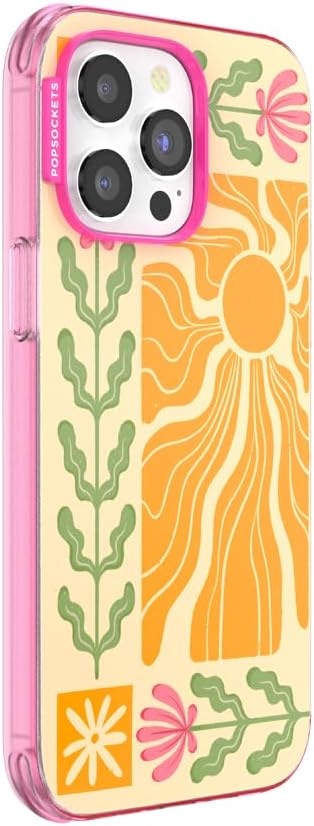 image:imagePopSockets iPhone 13 Pro Max Phone Case with MagSafe Wireless Charging Compatible Checkered Blush GinghamDesert Mosaic