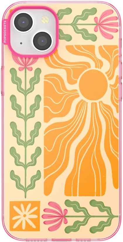 image:imagePopSockets iPhone 13 Pro Max Phone Case with MagSafe Wireless Charging Compatible Checkered Blush GinghamDesert Mosaic