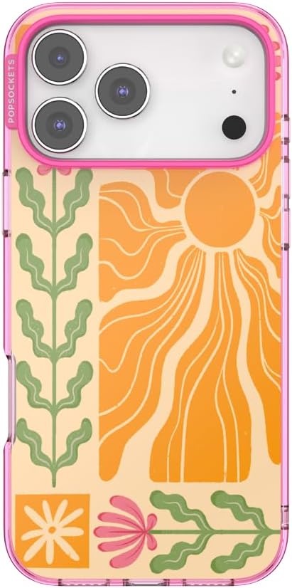 image:imagePopSockets iPhone 13 Pro Max Phone Case with MagSafe Wireless Charging Compatible Checkered Blush GinghamDesert Mosaic